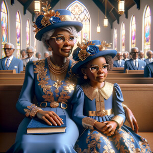 Adjust the 3-D realistic image to depict the African-American gr...