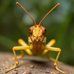camera but it’s a eastern lubber grasshopper is in front of her,...