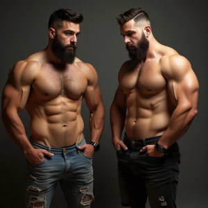 Carloss y Ramón tienen un cuerpo velludo y musculoso y ese miemb...