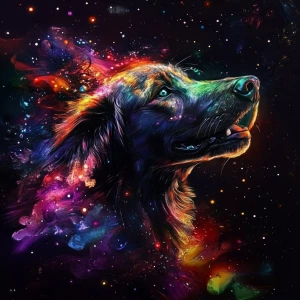 2.5D Art cosmic dog
