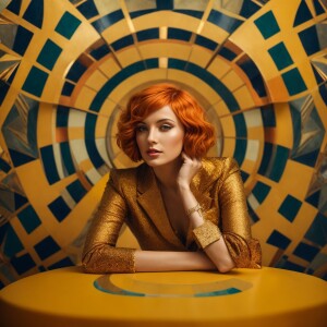 Photorealistic image. High resolution. Light ginger haired femal...