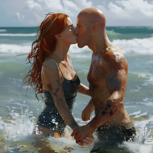 A photorealistic high resolution image. Light ginger haired fema...