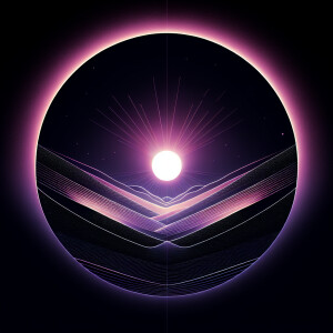 создай простой черный фон с ярким светом фиолетового цвета по се...