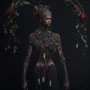 "A vibrant beaded headband featuring colorful crystal strands in...