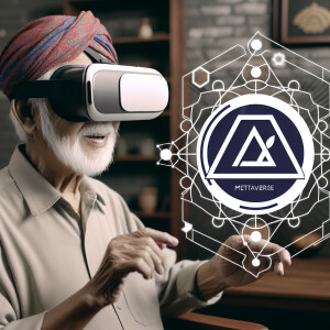 Old man in metaverse