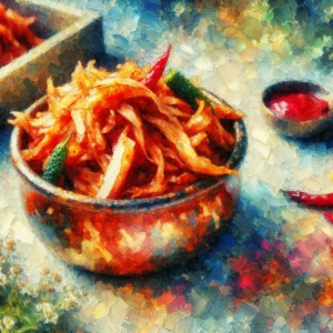 Create an impressionist painting of traditional Korean Kimchi (...
