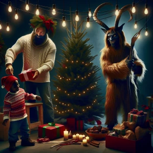 Man at Christmas time. An image depicting multicultural Christma...