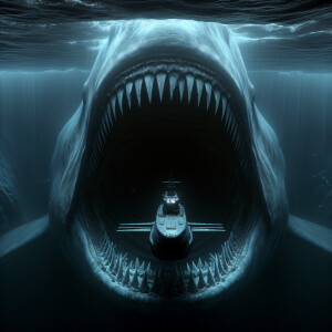 The underwater vehicle is located at great depth. It's very dark...