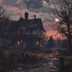 AI Image: The old house, now quiet, as dawn breaks with a sense...