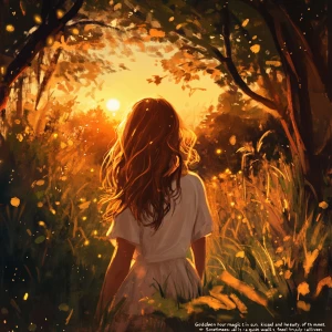 Suggestion:
“Golden hour magic ✨ Wrapped in warmth, kissed by t...