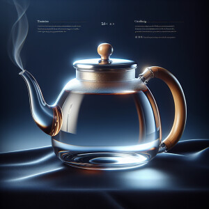 Create a product card for a glass teapot