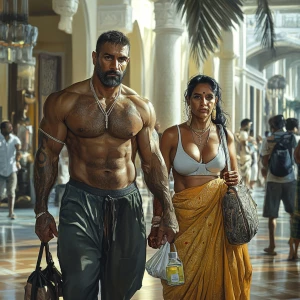 photorealism,hyperrealism style,A sweaty tattoed muscular man w...