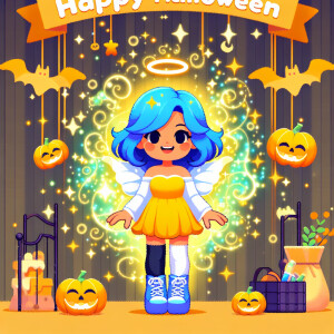 Create a graphic with the Disney Character Joy from Inside out t...