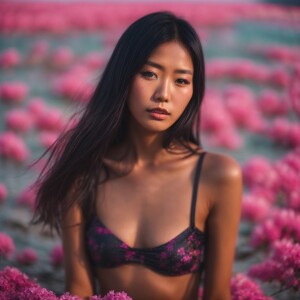 Beautiful Asian, long black and brown hair  petite, skinny, shor...