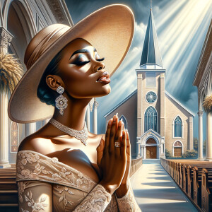 Create an airbrush oil painting of an African American woman wit...
