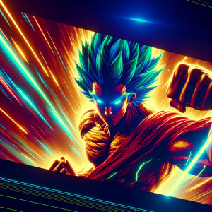 Goku, ultimate form, strength, dynamic lighting,  cinematic, Tec...
