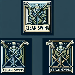 Create an Art Deco-inspired logo for "Clean Swing," a luxury bra...