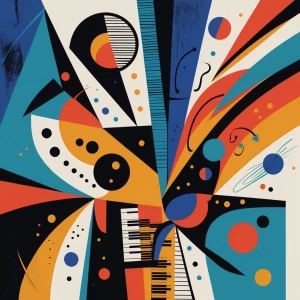 Design a composition inspired by the rhythm of jazz music, with...