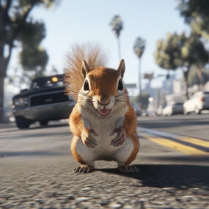 generate Peanut the Squirrel meme in GTA style