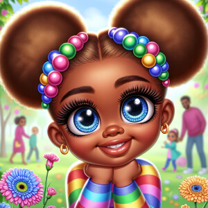 A cartoon-style digital illustration of a young African-American...