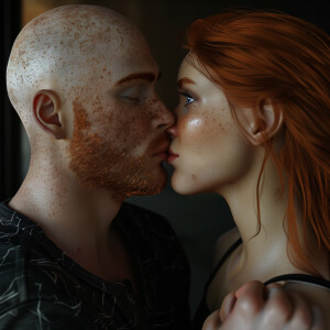 Photorealistic image. High resolution. Light ginger haired femal...