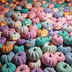 Pastel halloween pumpkins