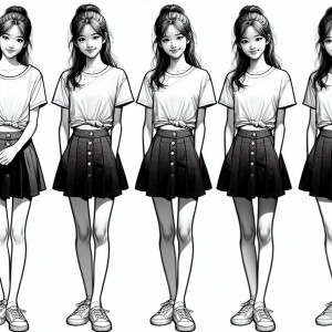 An Indian 16 years beautiful girl, wearing t-shirt and skirt, fu...