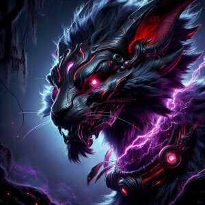 "Create an image of an electric-themed fantasy creature with a g...