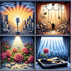 ChatGPT Prompt: create a square image with four separate panels....