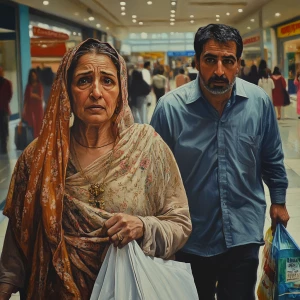 HyperRealism,sharp art piece.a 54 year old kashmiri mother in la...