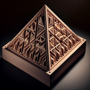 Diseña un molde en madera para cono con la forma de pirámide.