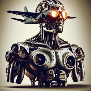 Man made from airplane parts