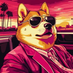 Doge meme in a humorous digital illustration in the style of a G...