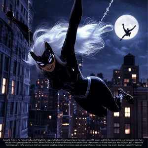 Reel:
“Animate Felicia Hardy (Black Cat) gracefully swinging thr...