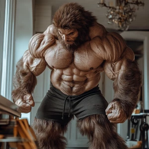 Lycan hairymuscles showing off full body view