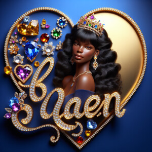 Craft a 3-D image showcasing the name 'KAREN' in a luxurious gol...
