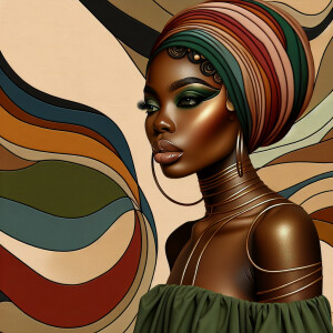 Create a mesmerizing piece of abstract art in shades of mild bro...