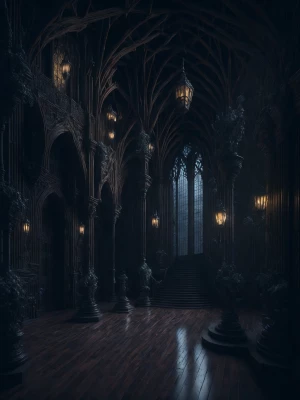 need a gothic interior of a vampire castle.