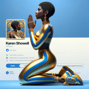 Create a 3D illustration of a realistic light skinned African-Am...
