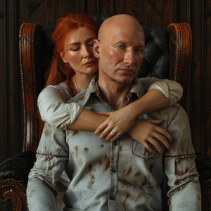 A photorealistic high resolution image. Light ginger haired fema...