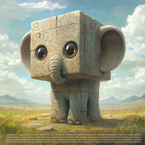 "Generate an image of a hybrid creature that combines a cute ele...