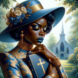 Render an airbrush oil painting of an African American woman wit...