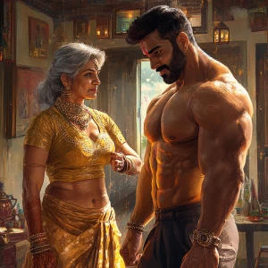 realism-style 1:1, a muscular, sweat-glistened man jubilantly ce...