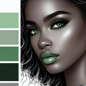 Create a sophisticated color palette with a mix of white, variou...