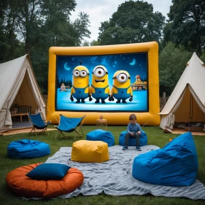 Outdoor boys' glamping birthday sleepover party featuring Outdoo...
