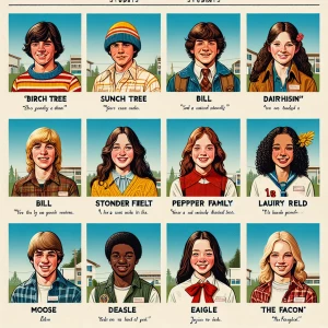 Realistic image of a yearbook page featuring student photographs...