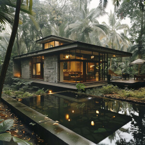 To Kerala architecture homes in middle of dense forest, in Separ...