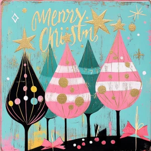 A beautiful  Christmas image with gold leaf. It says ‘Merry Chri...