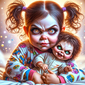 A watercolor airbrush oil painting of a caucasian American toddl...