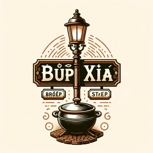 Name: Bếp Xưa
Logo Description: A stylized blend of an antique...